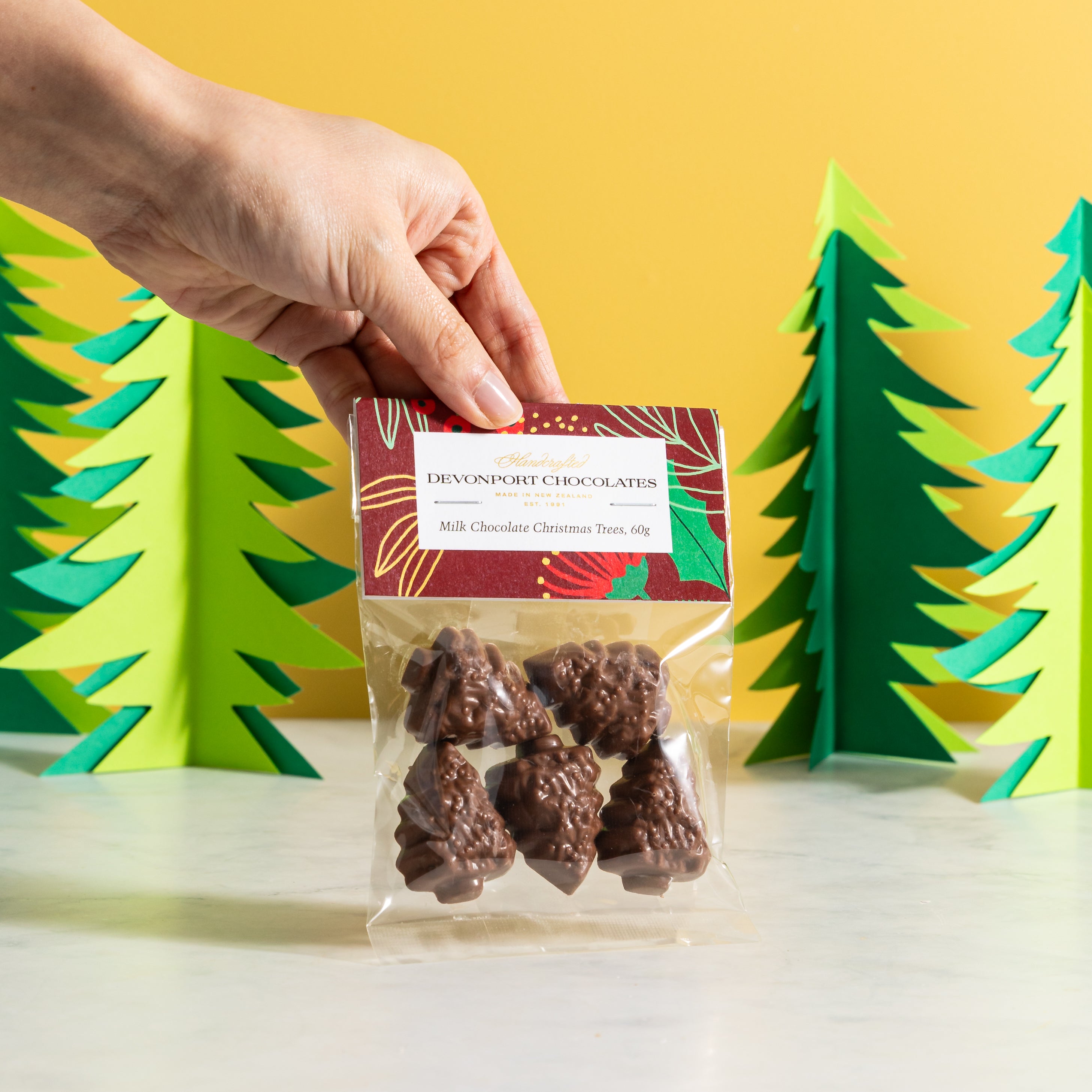 Christmas, Milk Chocolate, Christmas Trees, Bag of 5