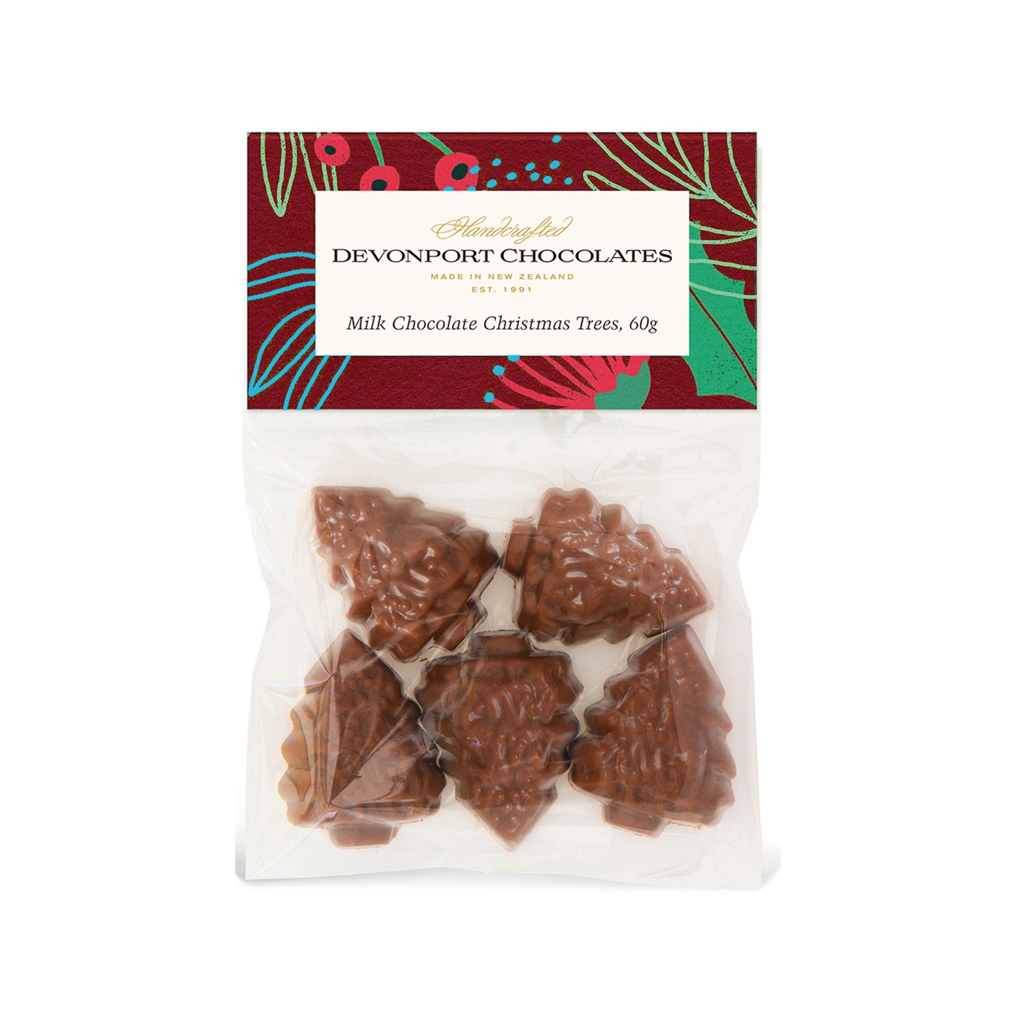 Christmas, Milk Chocolate, Christmas Trees, Bag of 5