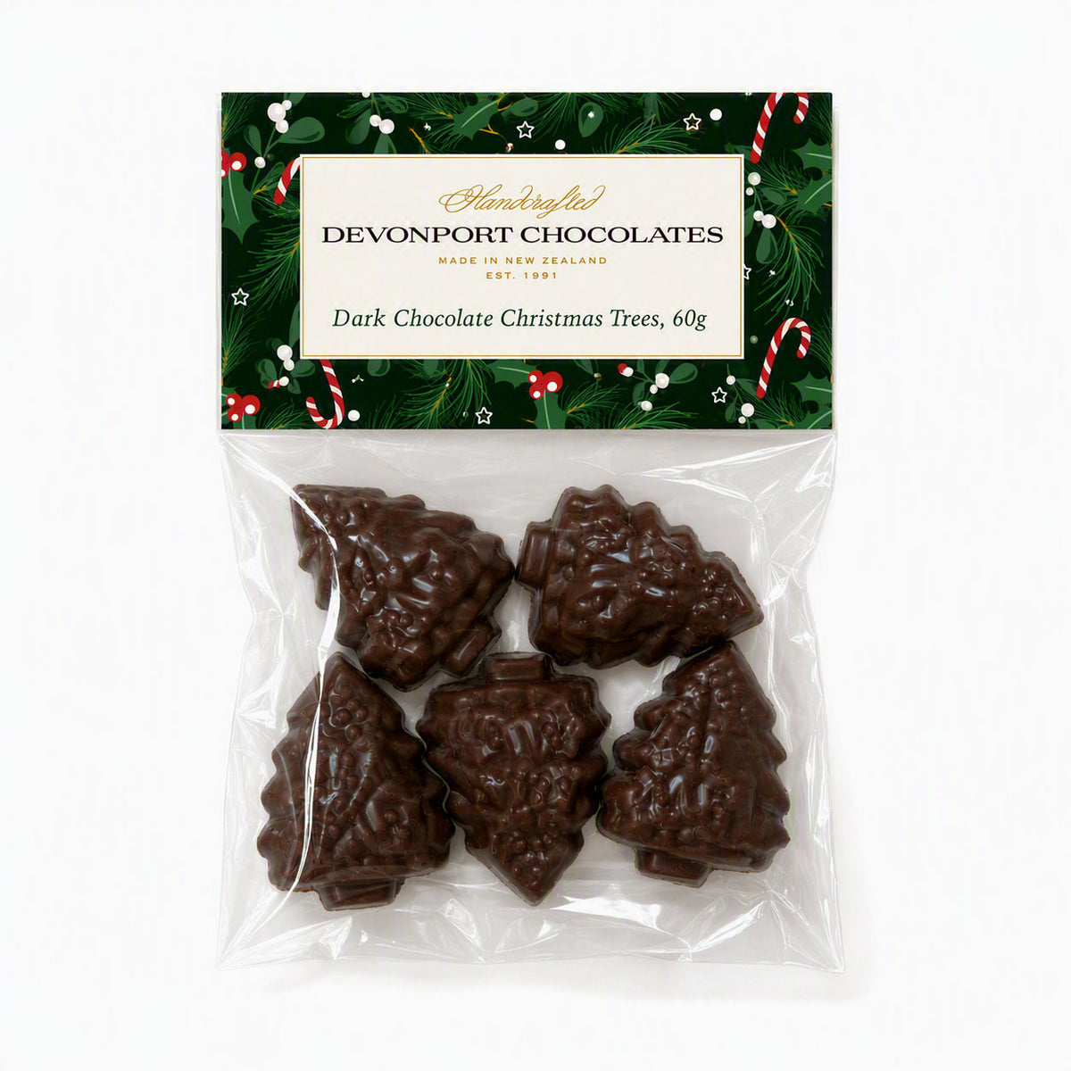 Christmas, Dark Chocolate, Christmas Trees, Bag of 5 - Made to Order
