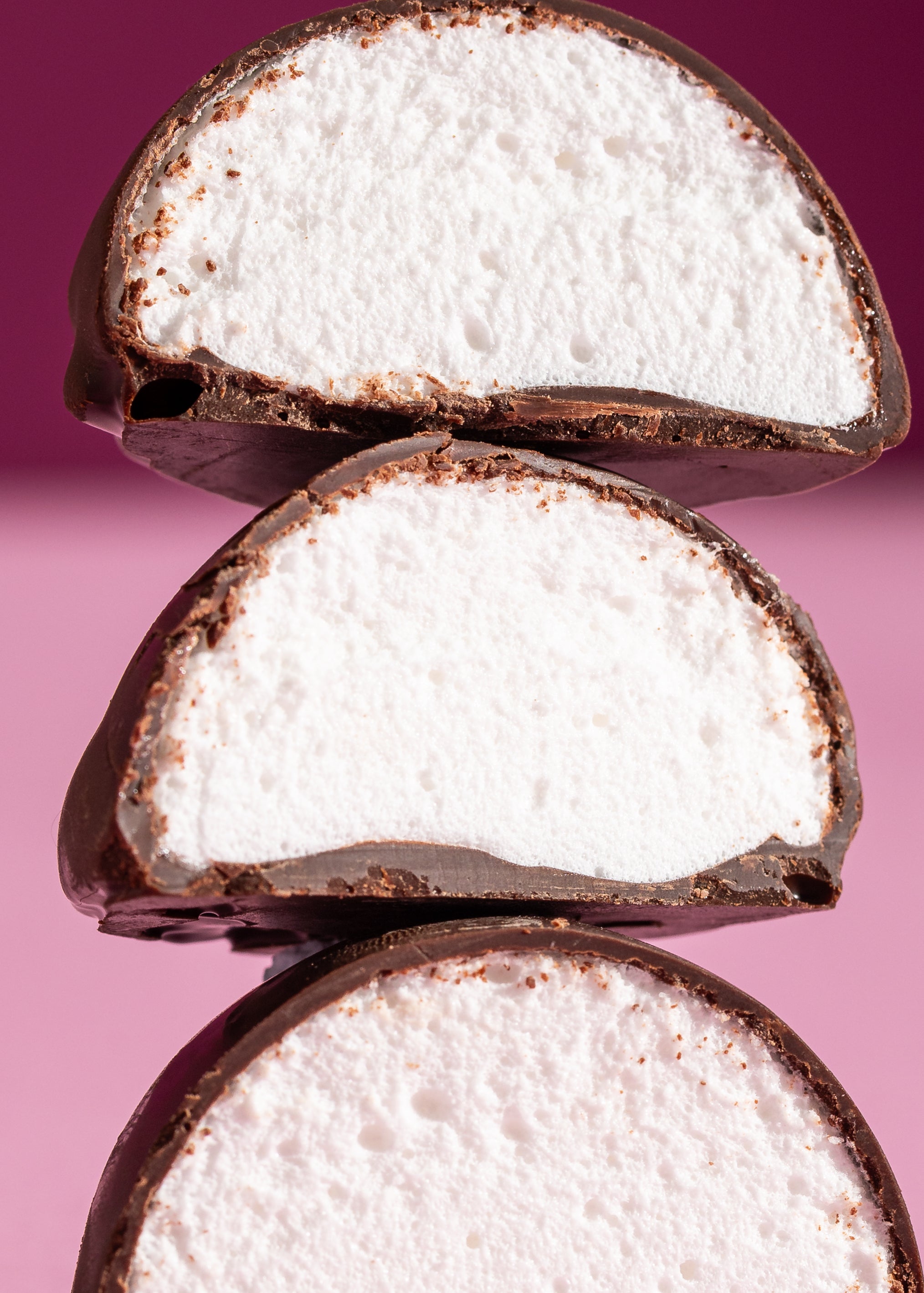 Easter, Marshmallow Half Eggs, Dark Chocolate, Bag of 3