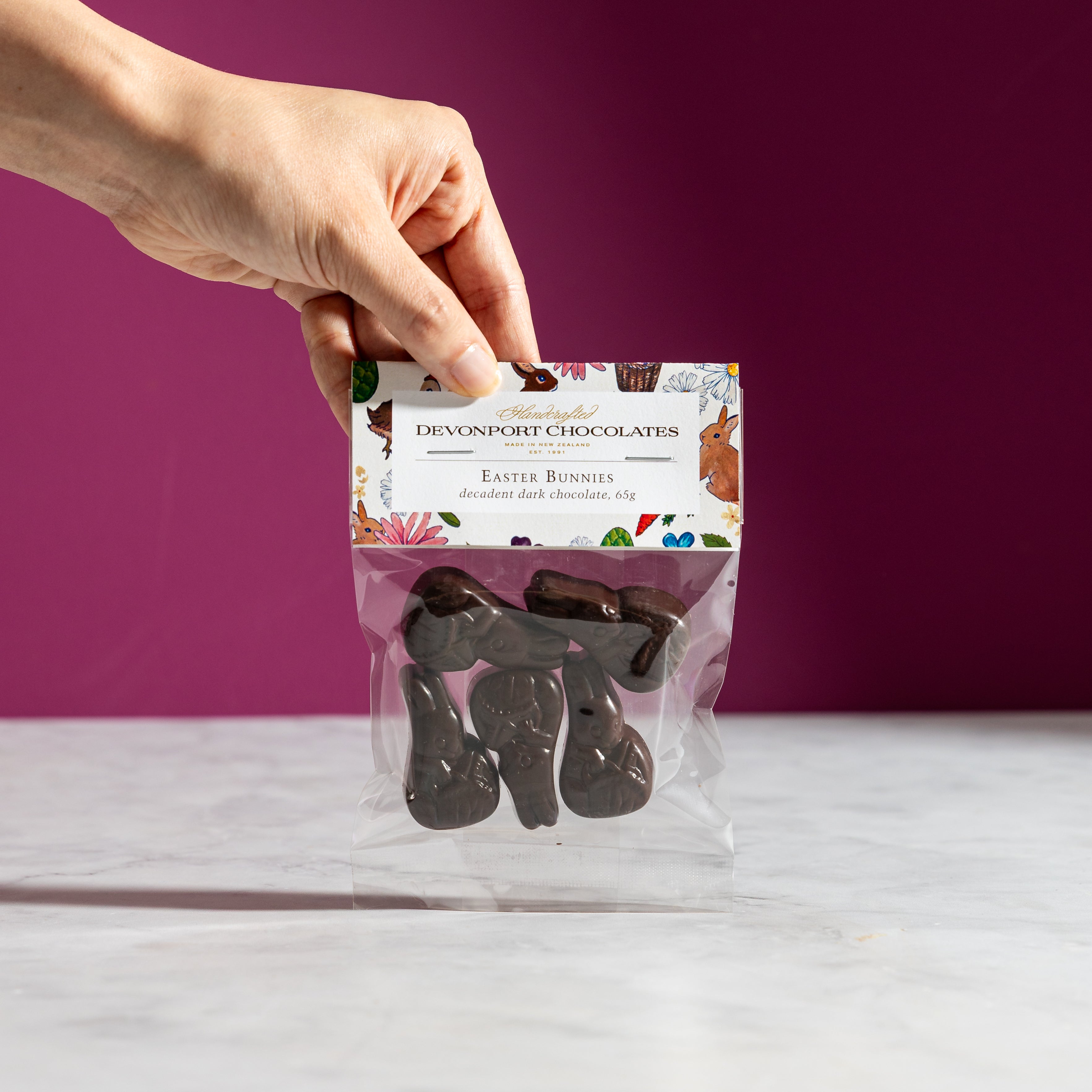 Easter, Bunnies, Dark Chocolate, Bag of 5