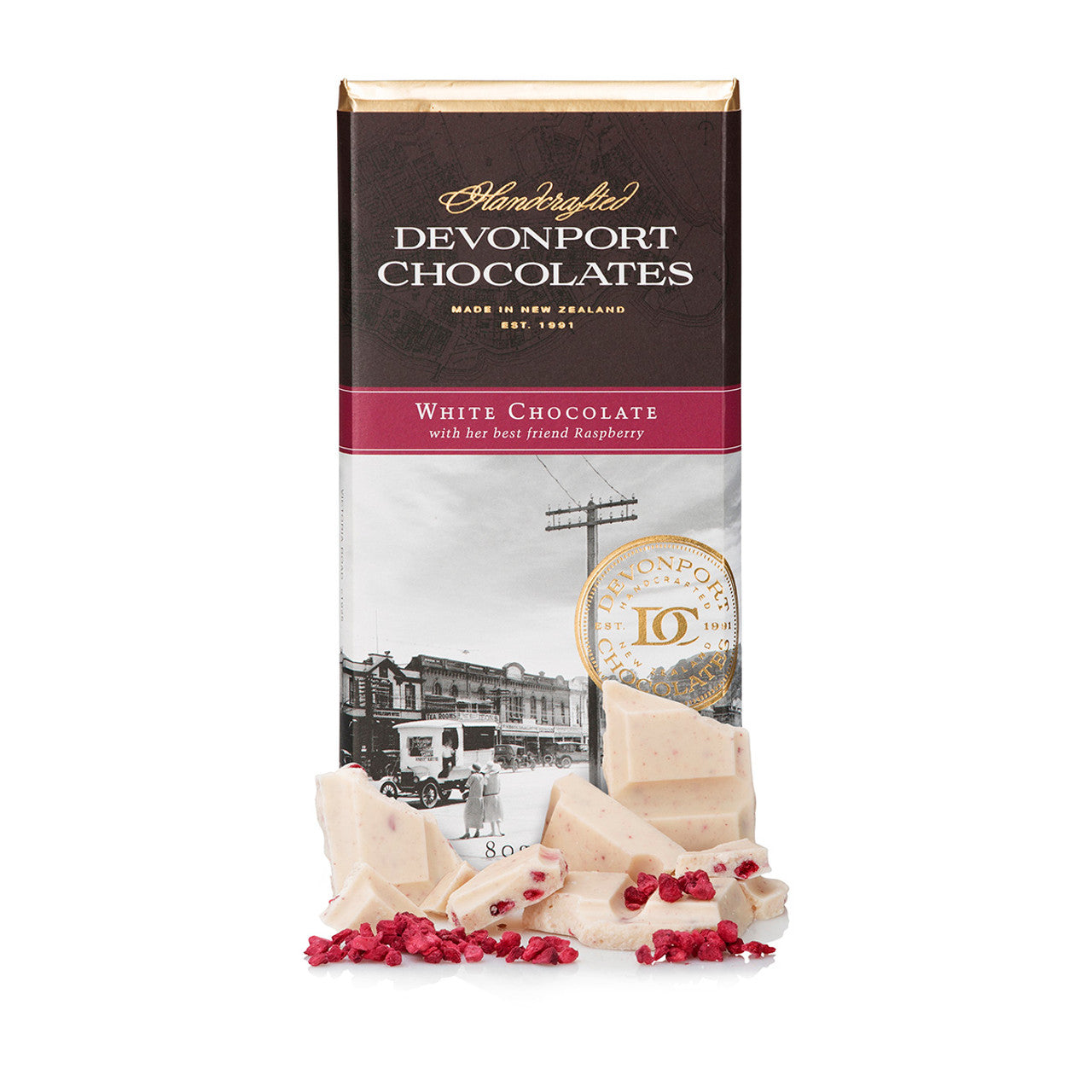 Heritage Chocolate Bar, White Chocolate Raspberry