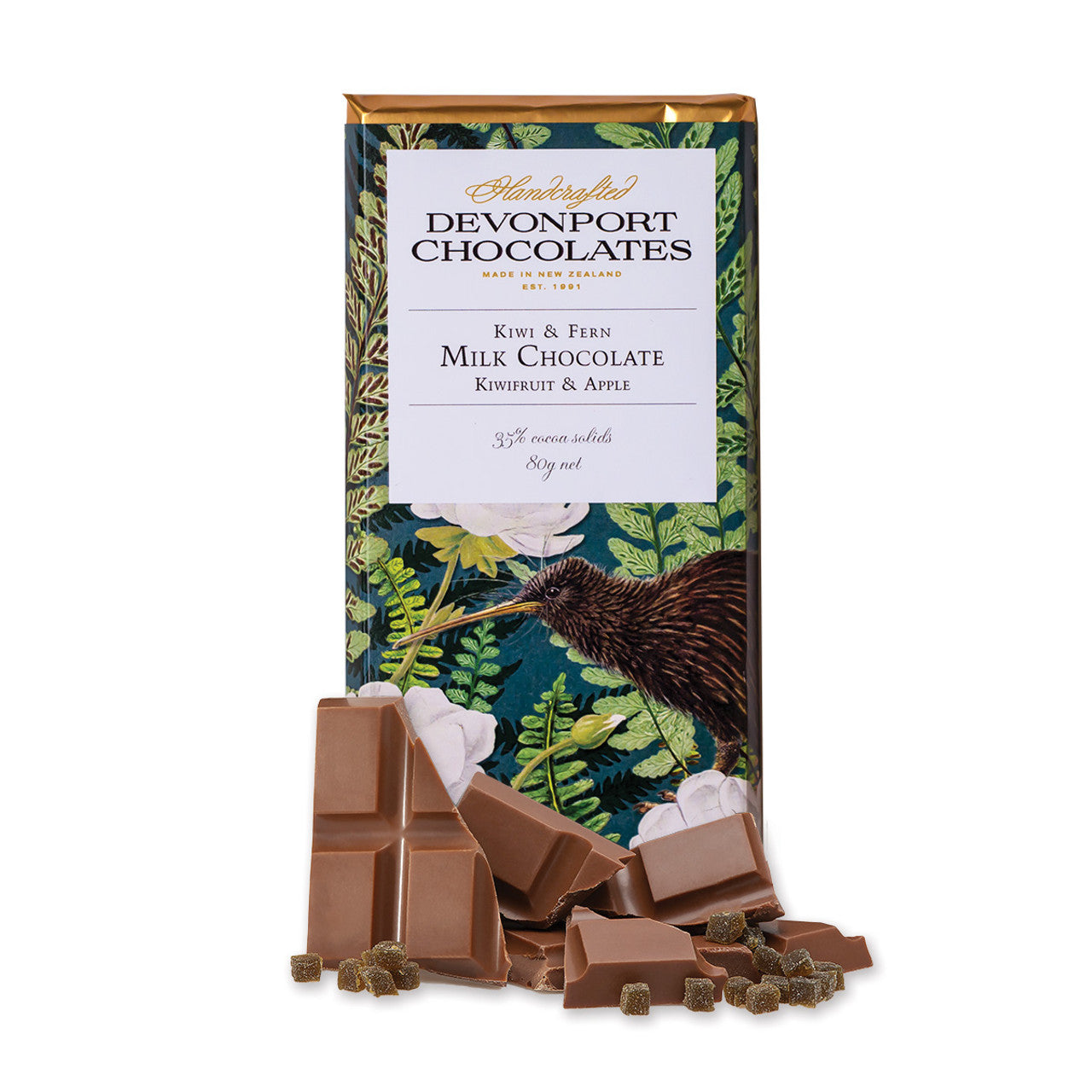 Vintage Chocolate Bar, Kiwi, Milk Chocolate Kiwi & Apple